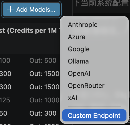 VS Code add custom endpoint