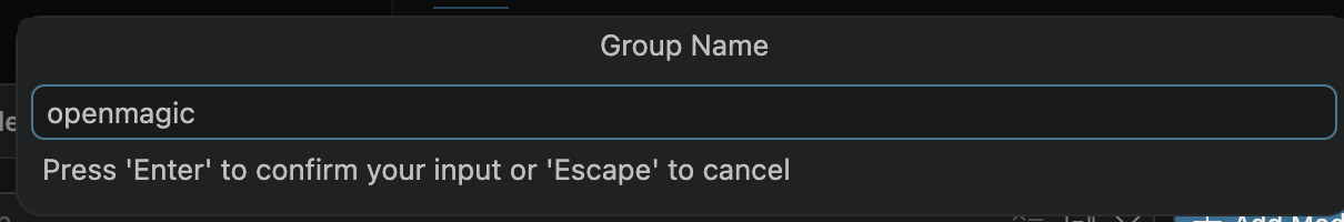 VS Code provider name